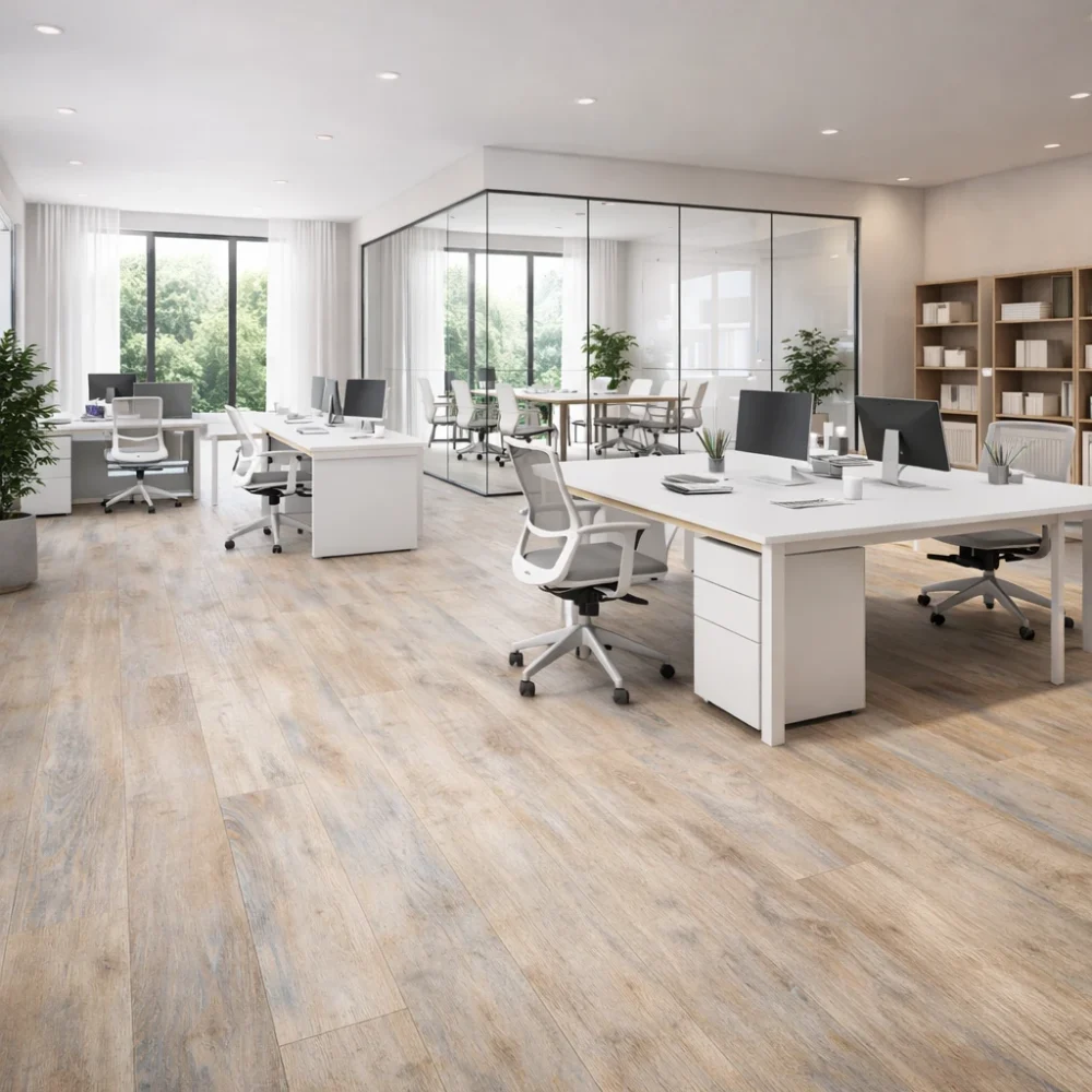 5964 SPC podna obloga Concrete Oak enterijer renoviranje