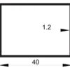 Aluminijumski kutijasti profil Mat Elox E0 – 6000 × 40 × 30 × 1,2 mm