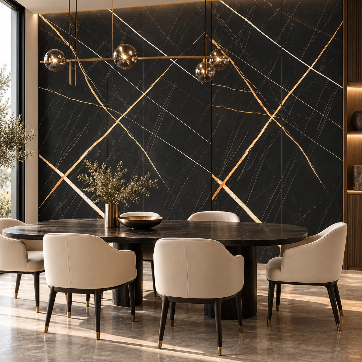 Sahara Noir Slim – primer primene u enterijeru Sahara Noir Slim zidni panel – primer primene u enterijeru