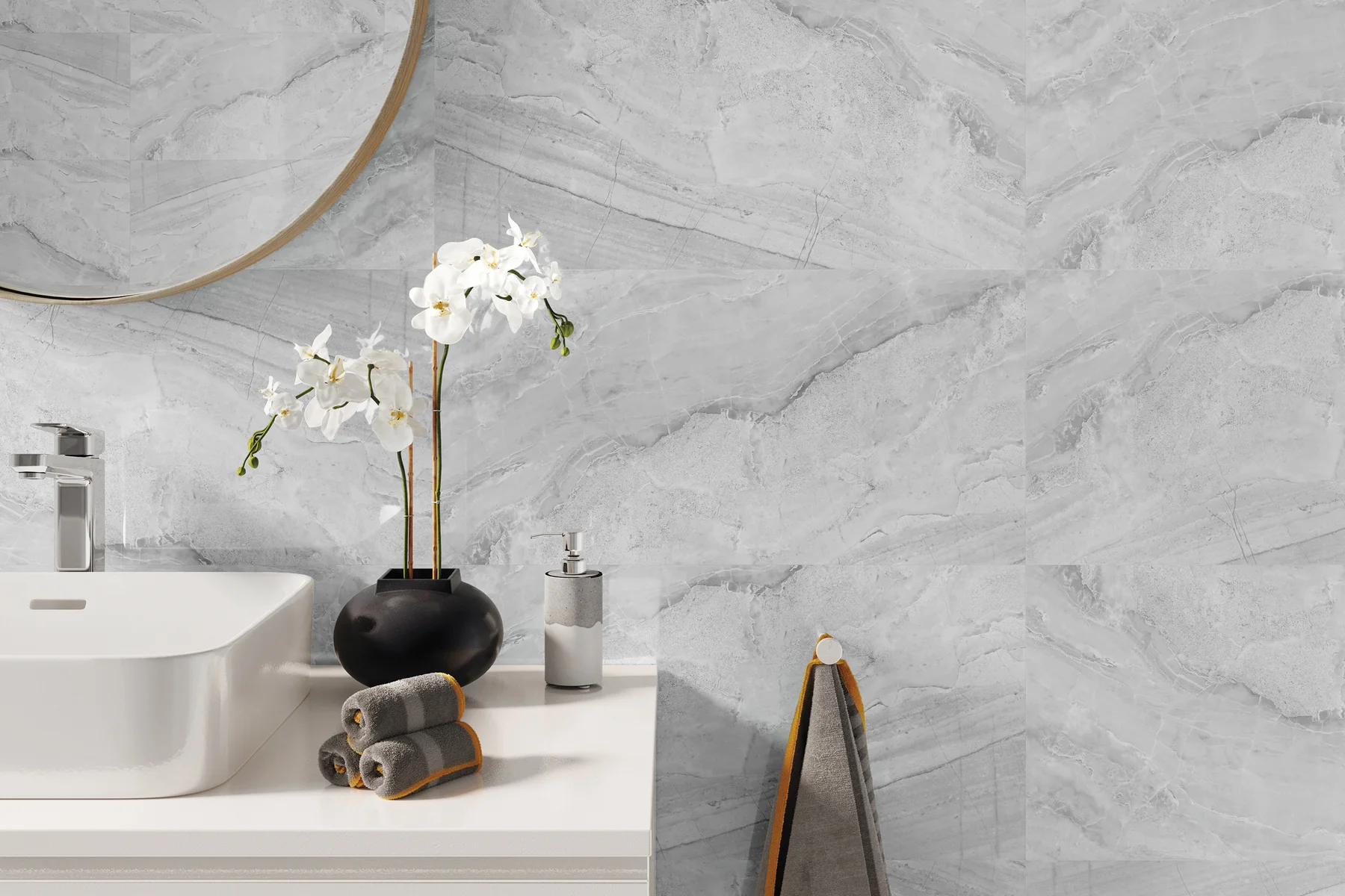SPC zidni panel Vilo Ash Grey – primena u kupatilu