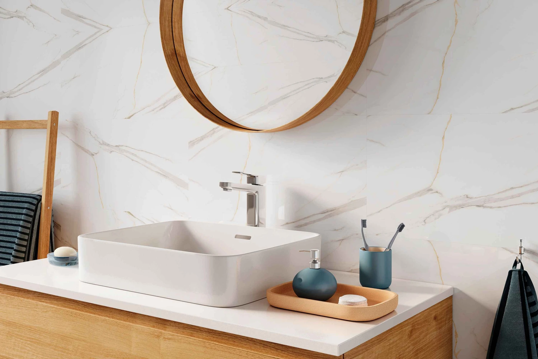 SPC zidni panel Vilo Calacatta White – primena u kupatilu