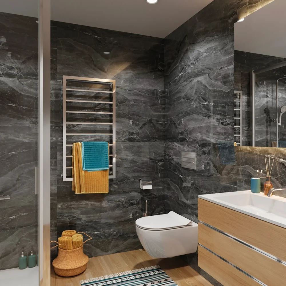 SPC zidni panel Vilo Dark Stone – primena u kupatilu