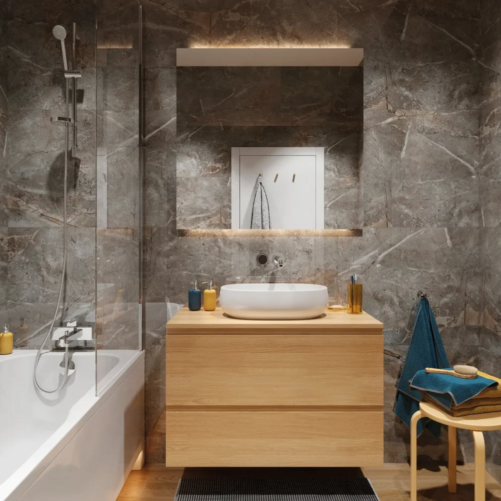 SPC zidni panel Vilo Marble Skin – primena u kupatilu