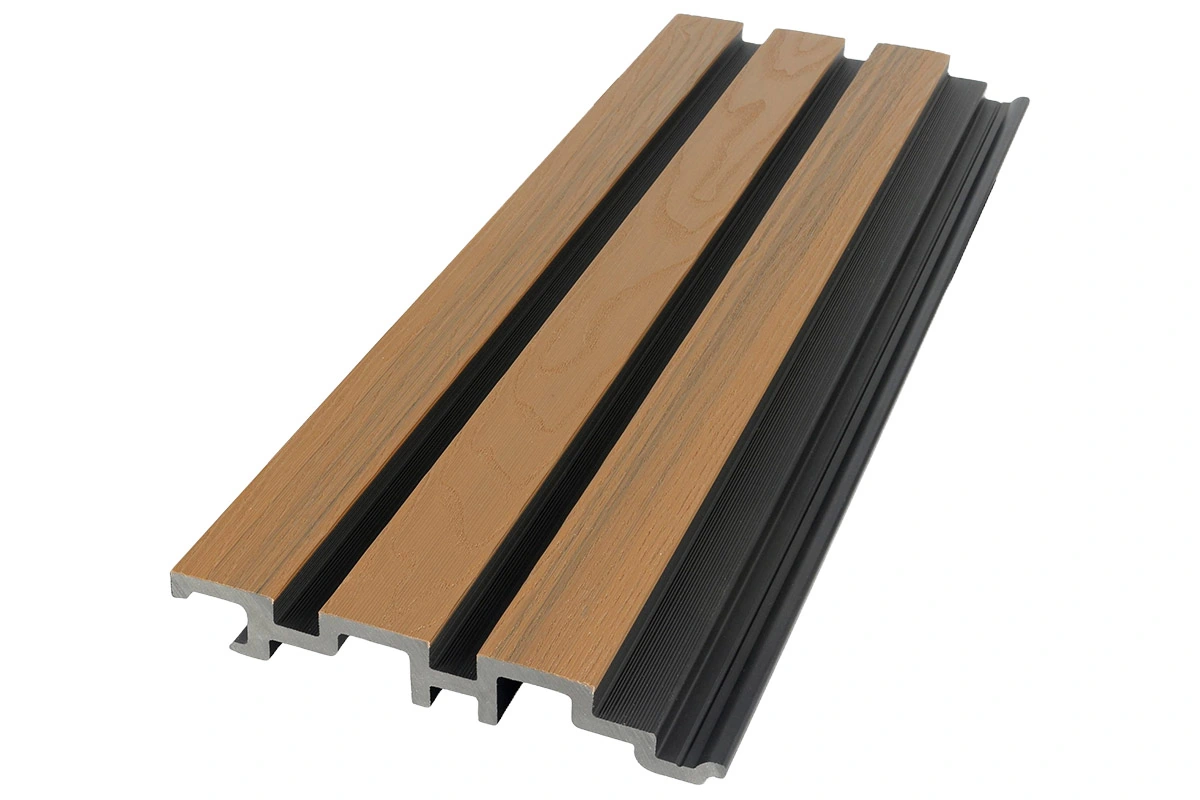 WPC fasadni panel sa tri rebra Teak/Black – 2900 × 175 × 25 mm WPC fasadni panel sa tri rebra Teak/Black – 2900 × 175 × 25 mm
